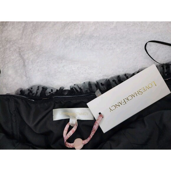 NWT LoveShackFancy Faron Bow Tulle Mini dress Party Cocktail Size 8 Black - Picture 9 of 15